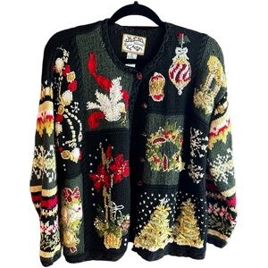 Heirloom Collectibles holiday cardigan Sz M